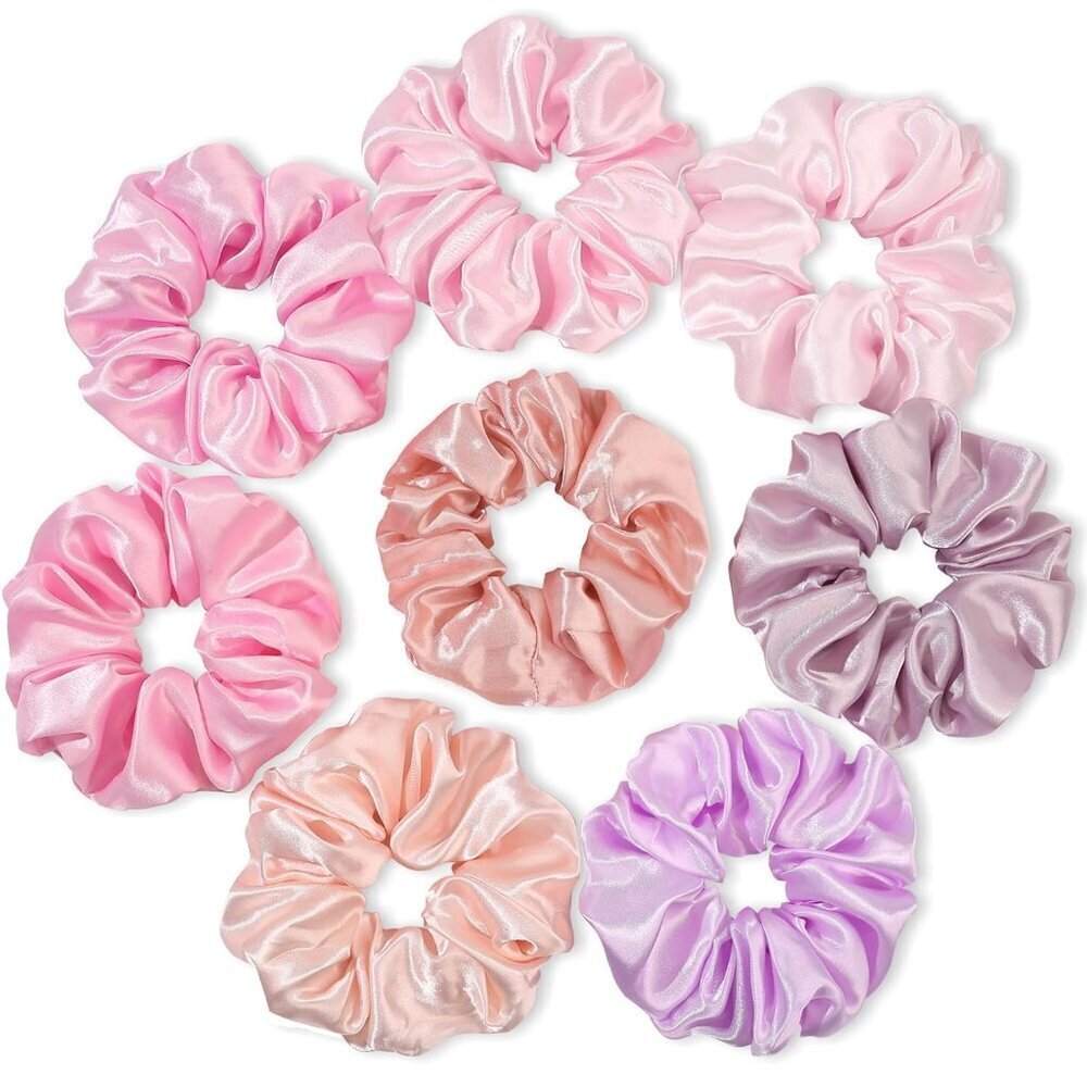 Satin Hair Scrunchies for Women's Thick Curly Hair - Big Ponytail Holders and Ha